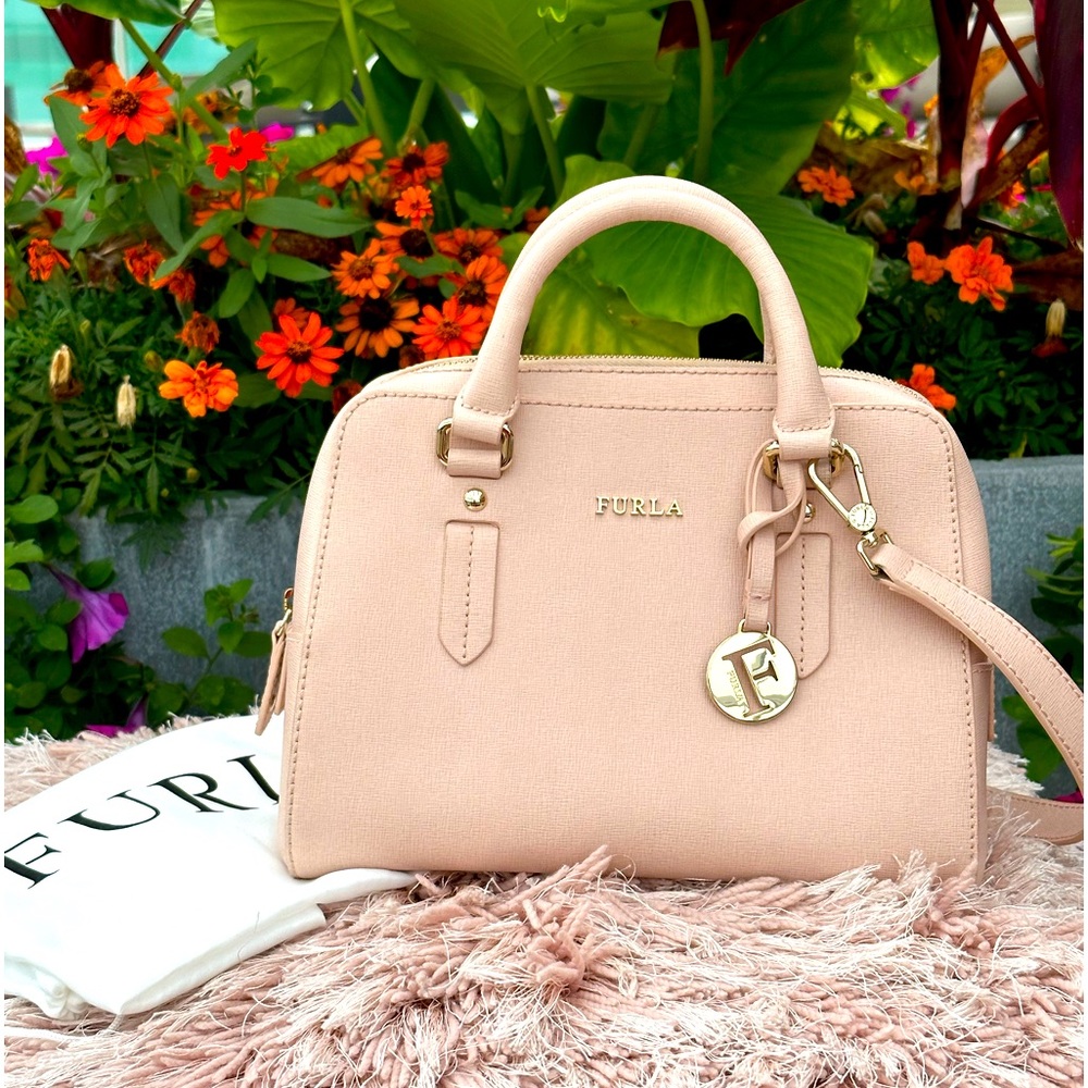 Furla Elena Small Saffiano Leather Satchel Bag